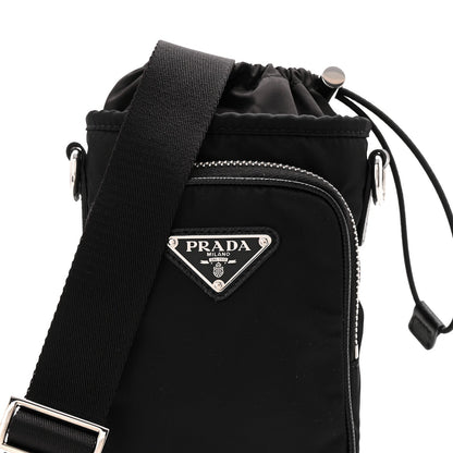 Tessuto Nylon Saffiano Phone Case Crossbody Black