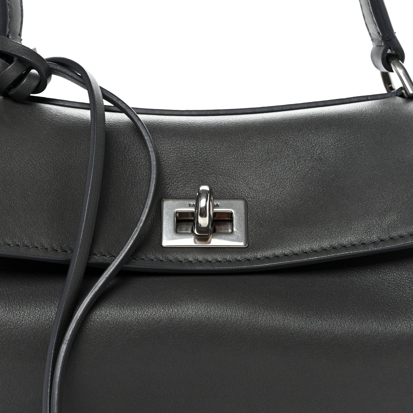 Natural Smooth Calfskin Mini Rodeo Top Handle Handbag Grey