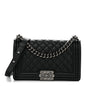 Caviar Quilted Medium Boy Flap Black