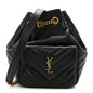 Lambskin Matelasse Monogram Joe Nano Bucket Bag Black