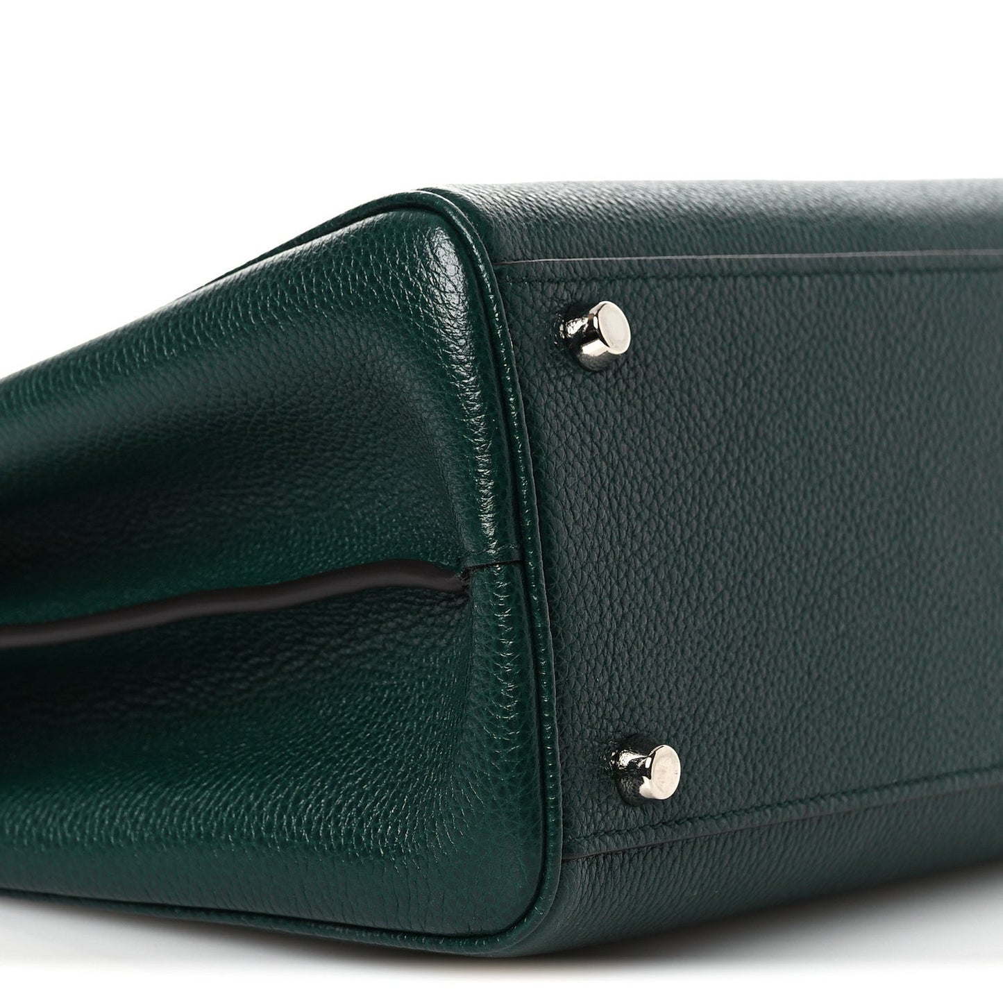 Grainy Calfskin Medium Zumi Top Handle Bag Vintage Green