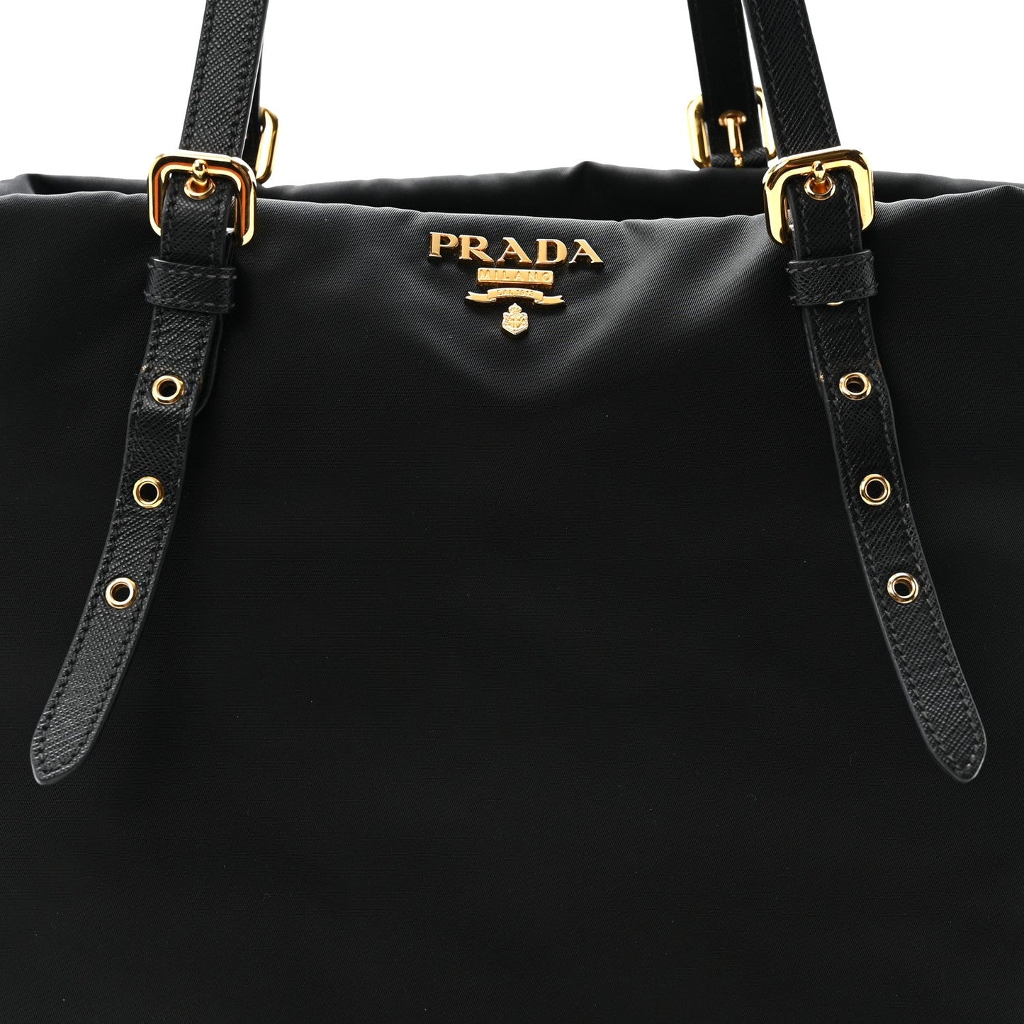 Tessuto Nylon Saffiano Tote Black