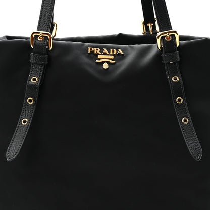 Tessuto Nylon Saffiano Tote Black