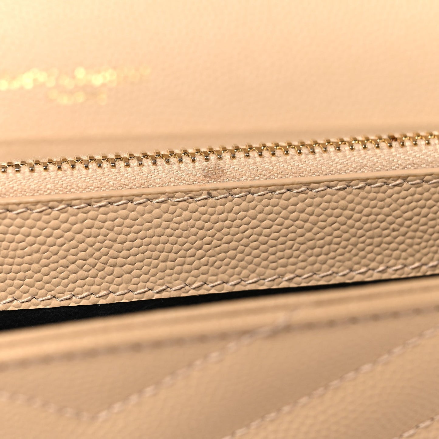 Grain De Poudre Matelasse Chevron Monogram Chain Wallet Nude Powder