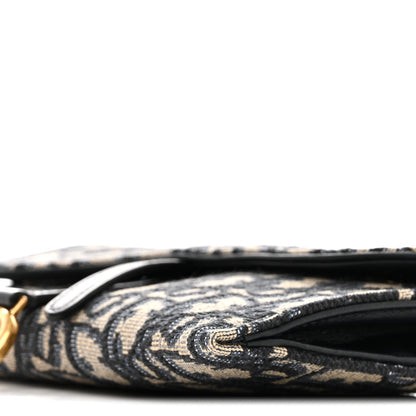 Oblique Saddle Chain Long Wallet Blue