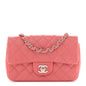 Lambskin Quilted Mini Rectangular Flap Pink