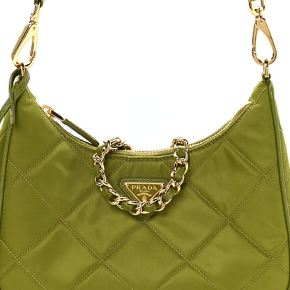 Re-Nylon Saffiano Stitched Mini Re-Edition 1995 Chaine Shoulder Bag Edera