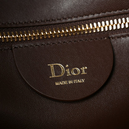 Suede Calfskin Medium Diorly Bag Chocolate