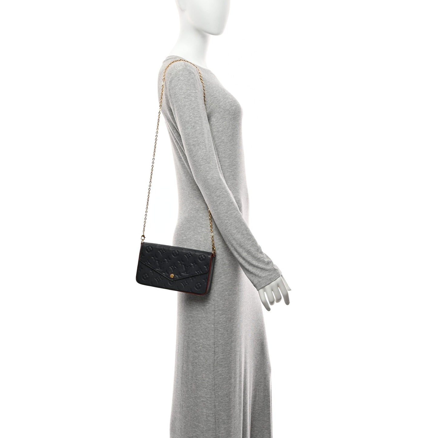 Empreinte Pochette Felicie Chain Wallet Marine Rouge