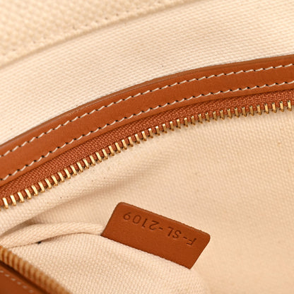 Canvas Calfskin Horizontal Cabas Natural Tan