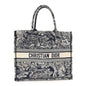 Canvas Embroidered Large Dioriviera Toile De Jouy Reverse Book Tote Blue