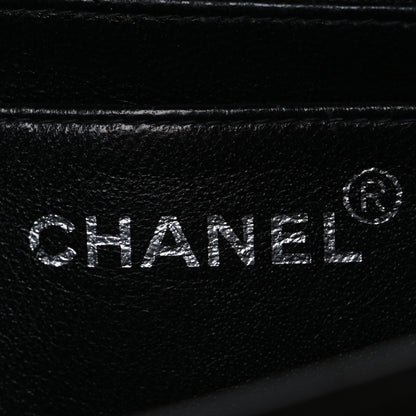 Canvas Quilted Letter Printed Flap Black