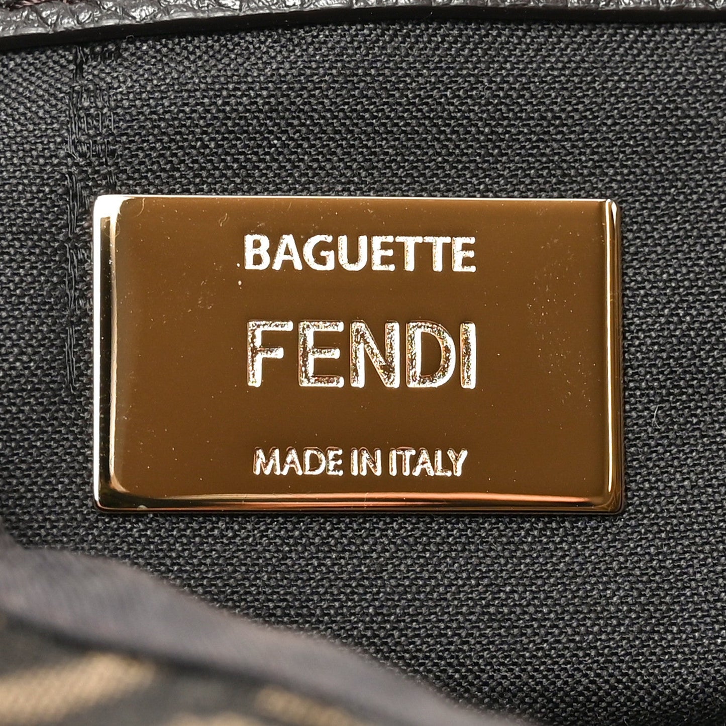 Fabric Jacquard FF 1974 Maxi Baguette Tobacco Moro Black