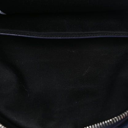 Calfskin Visetos Floral Leopard Klassik Small Stark Backpack Blue Black