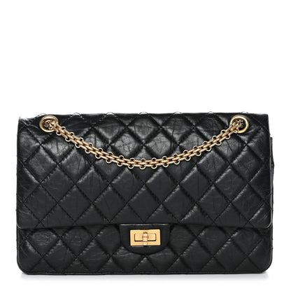 Aged Calfskin Quilted 2.55 Reissue 226 Flap Black