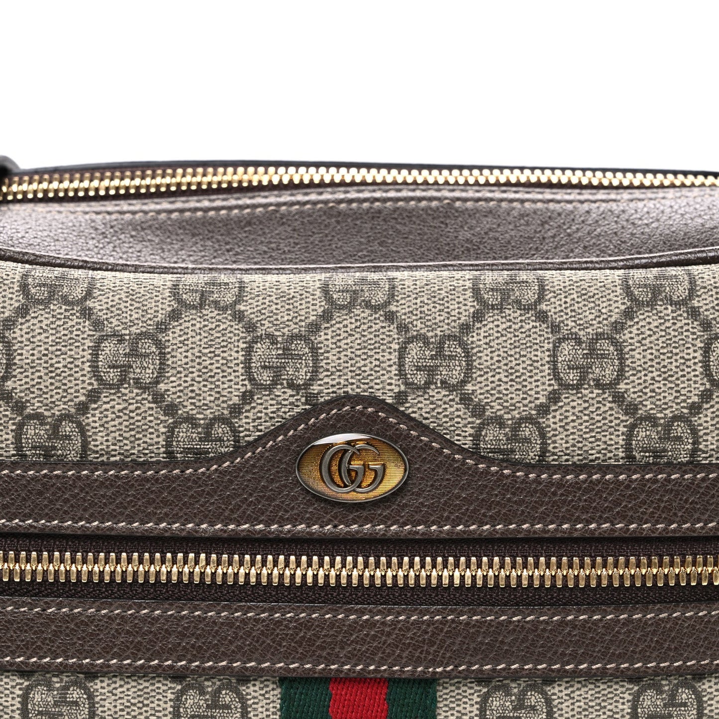 GG Supreme Monogram Web Small Ophidia Shoulder Bag Brown
