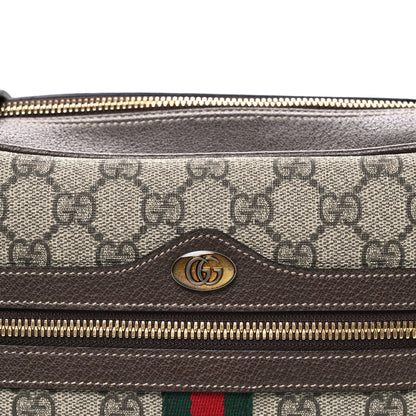 GG Supreme Monogram Web Small Ophidia Shoulder Bag Brown