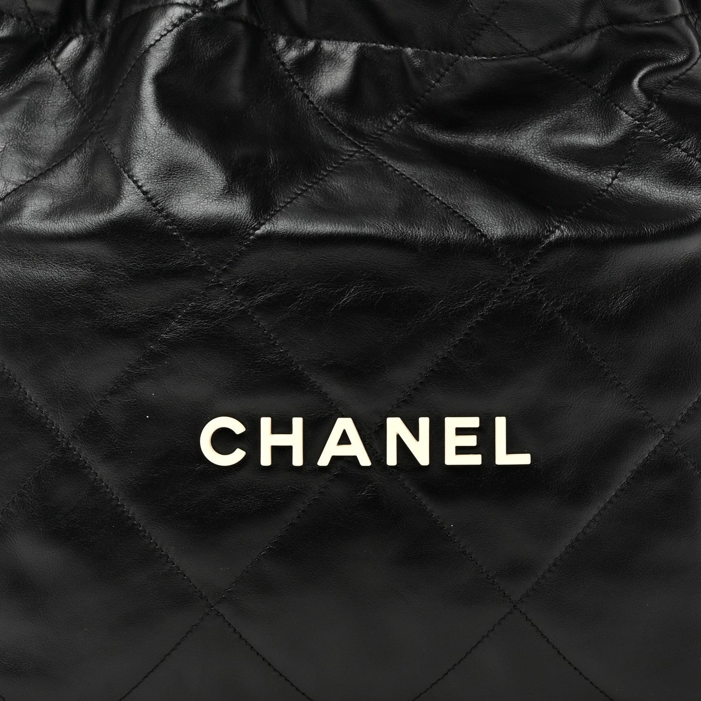 Shiny Calfskin Quilted Small Chanel 22 Black