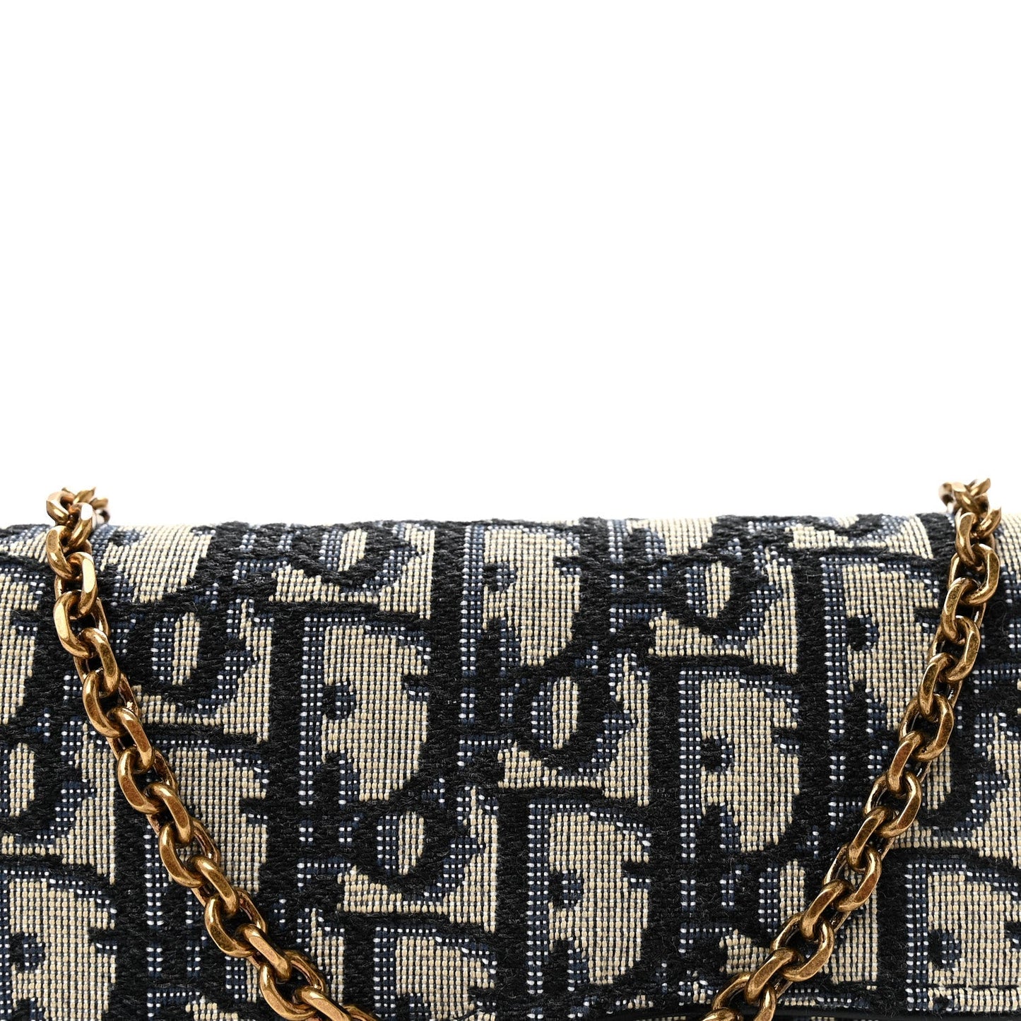 Oblique Saddle Chain Long Wallet Blue