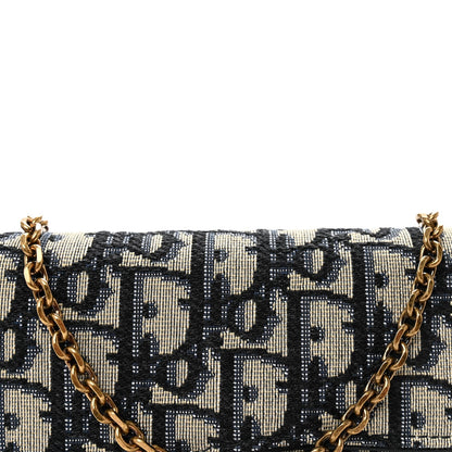 Oblique Saddle Chain Long Wallet Blue