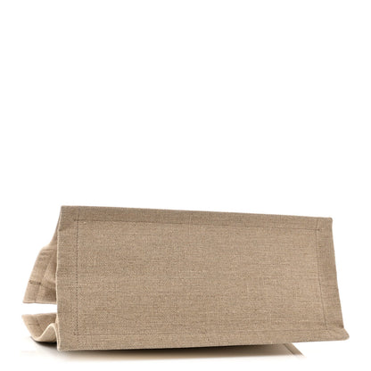 Linen Calfskin Small Rive Gauche Tote Greggio Natural