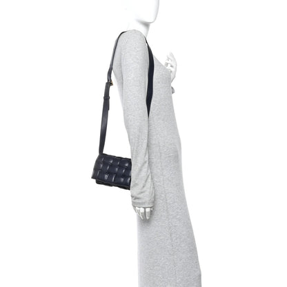 Nappa Maxi Intreccio Small Padded Cassette Crossbody Bag Deep Blue
