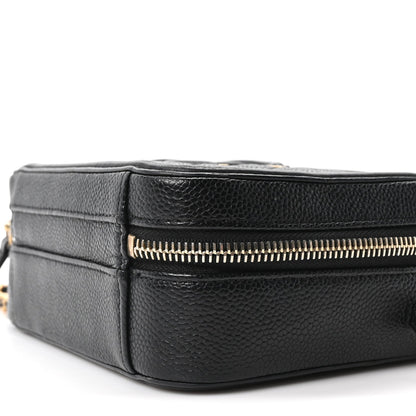 Caviar Quilted Small CC Filigree Vanity Case Black