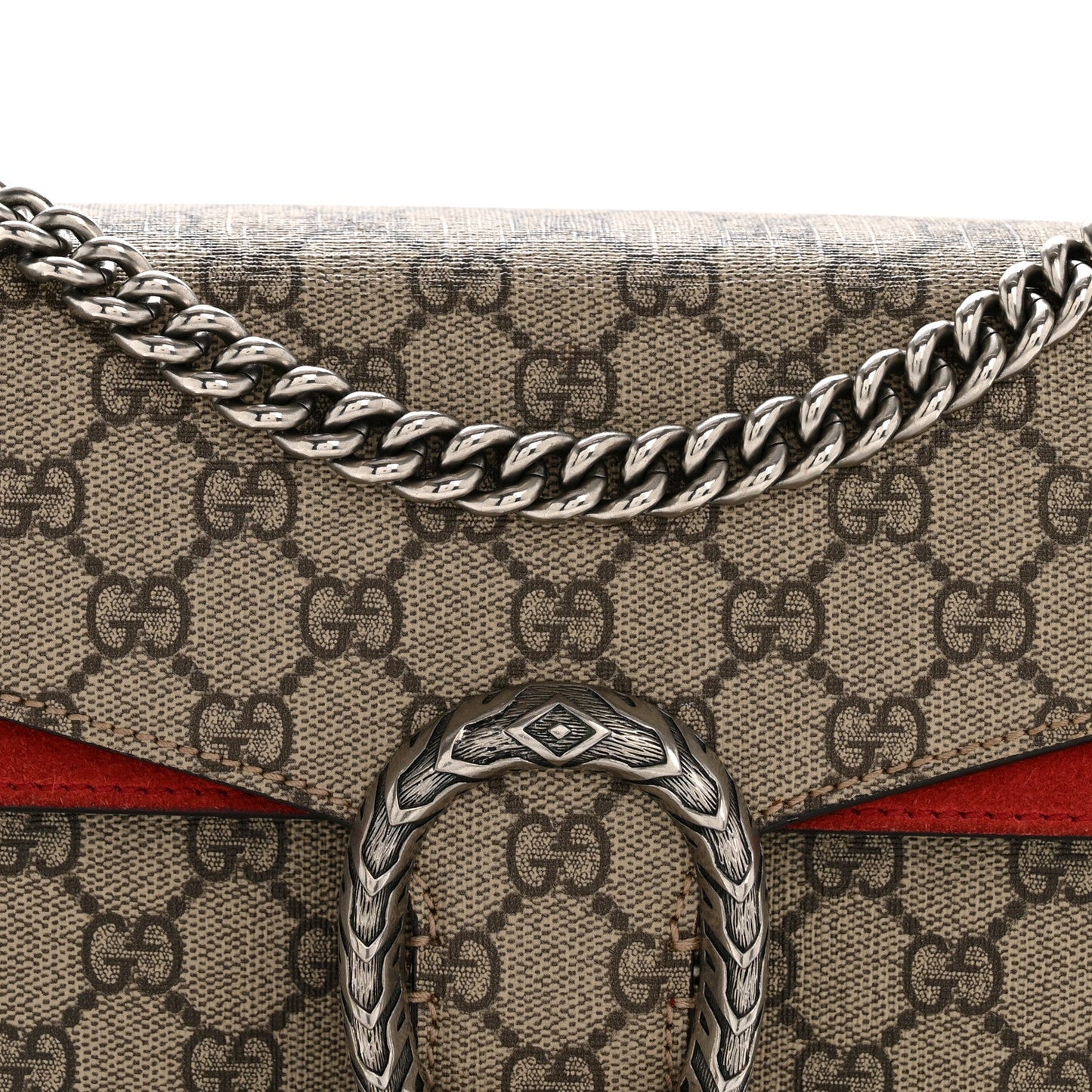 GG Supreme Monogram Small Dionysus Shoulder Bag Red