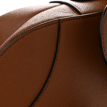 Grained Calfskin Saddle Bag With Strap Camello