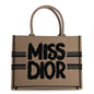 Canvas Embroidered Medium Miss Dior Graffiti Book Tote Beige Multicolor