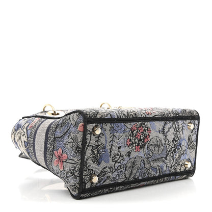 Canvas Embroidered Jardin Magique Medium Lady D-Lite Denim Multicolor