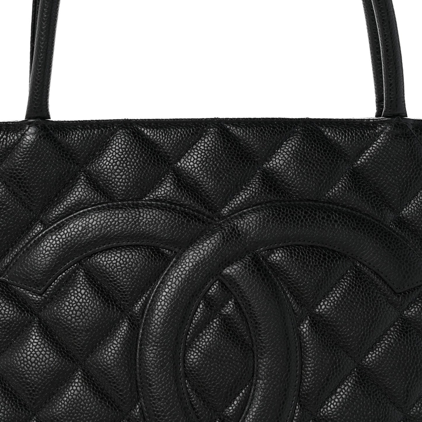 Caviar Quilted Medallion Tote Black