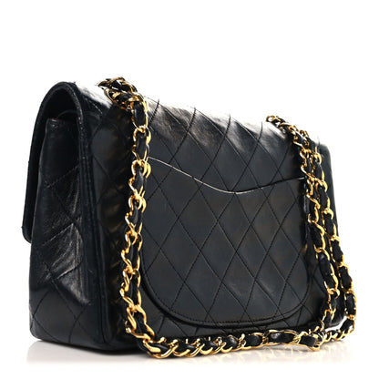 Lambskin Quilted Small Double Flap Black