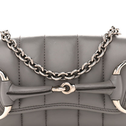 Nappa Vertical Matelasse Small Maxi Horsebit Chain Shoulder Bag Gray