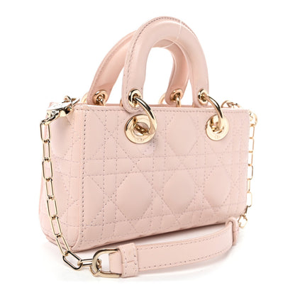 Lambskin Cannage Micro Lady D-Joy Rose Poudre