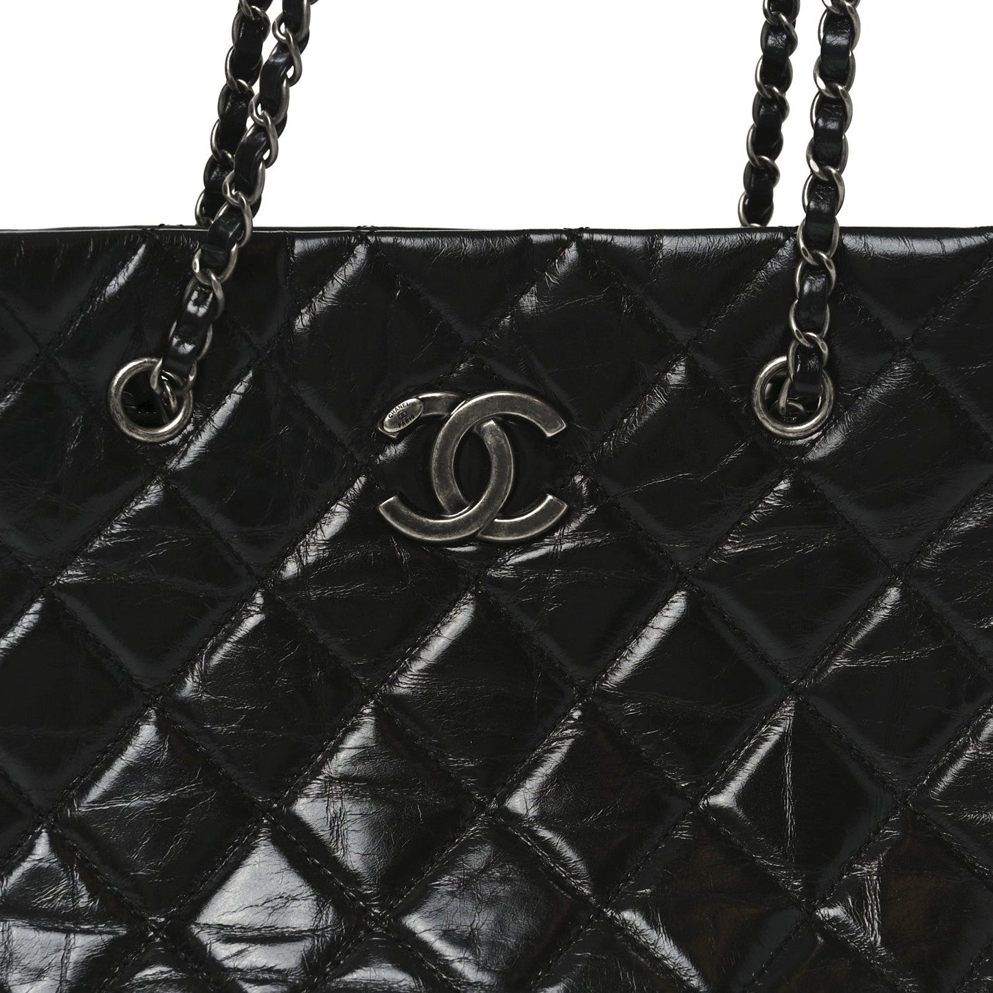 Calfskin Quilted Small Coco Soft Tote Black
