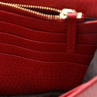 Dollar Calfskin Interlocking G Chain Wallet Red