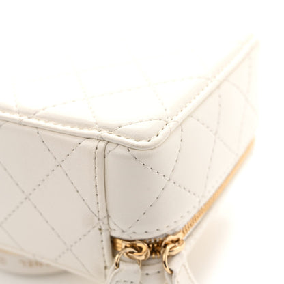 Lambskin Quilted Coco Click Bag White
