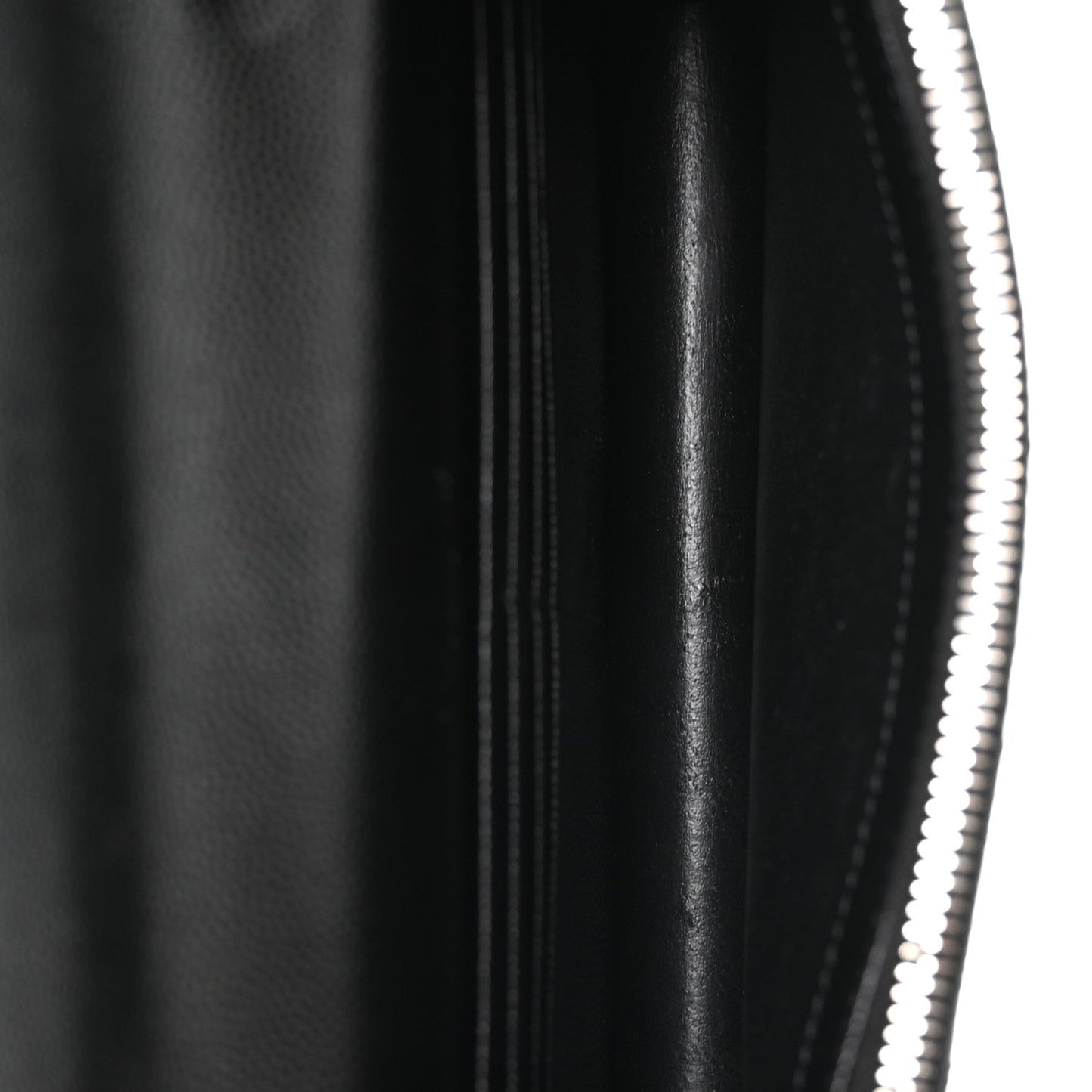 Grain De Poudre Matelasse Chevron Monogram Envelope Chain Wallet Black