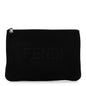 Cotton Canvas Vitello Grace Light Logo Flat Pouch Black