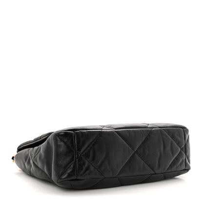 Goatskin Quilted Large Chanel 19 Flap Black