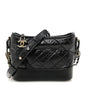 Aged Calfskin Quilted Small Gabrielle Hobo Black