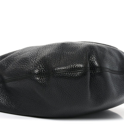 Pebbled Calfskin Medium Soho Hobo Black