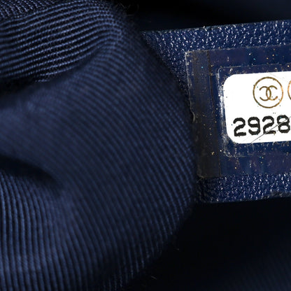 Goatskin Quilted Maxi Chanel 19 Flap Navy Blue