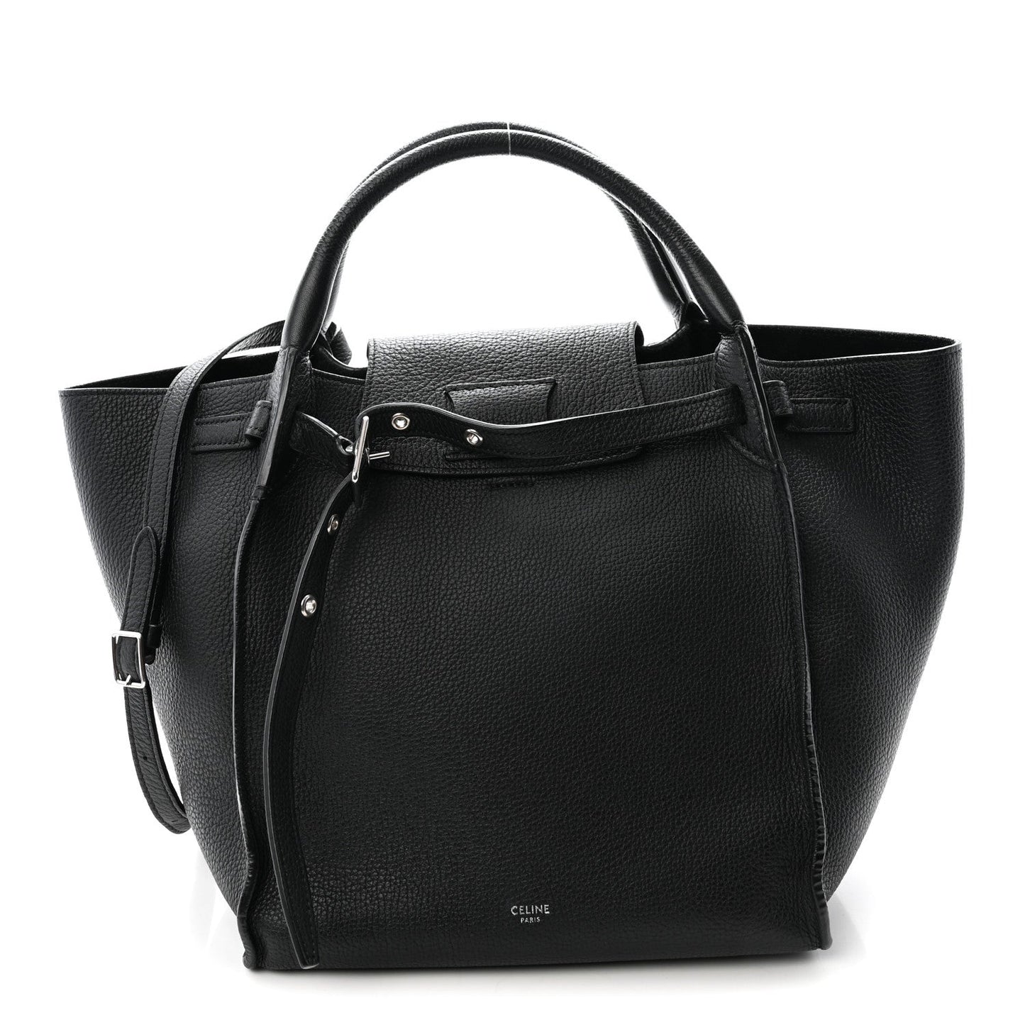Supple Grained Calfskin Small Big Bag Black