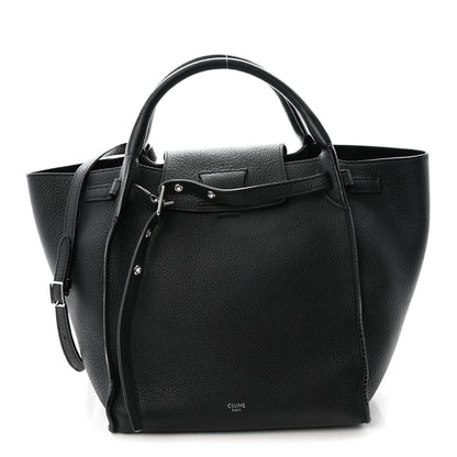 Supple Grained Calfskin Small Big Bag Black