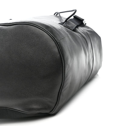 Lambskin Logo Debossed Backpack Black