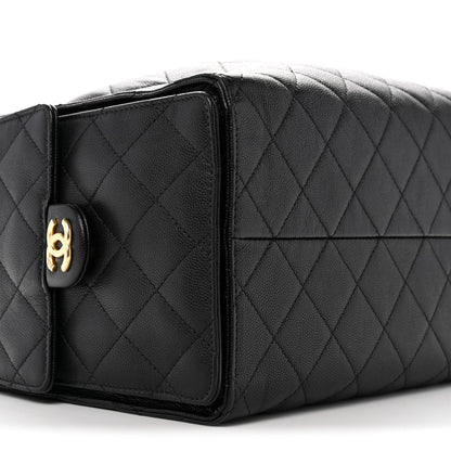 Caviar Quilted Medium Chanel 25 Handbag Black