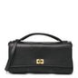Smooth Calfskin Small Bel Air Clutch On Strap Black