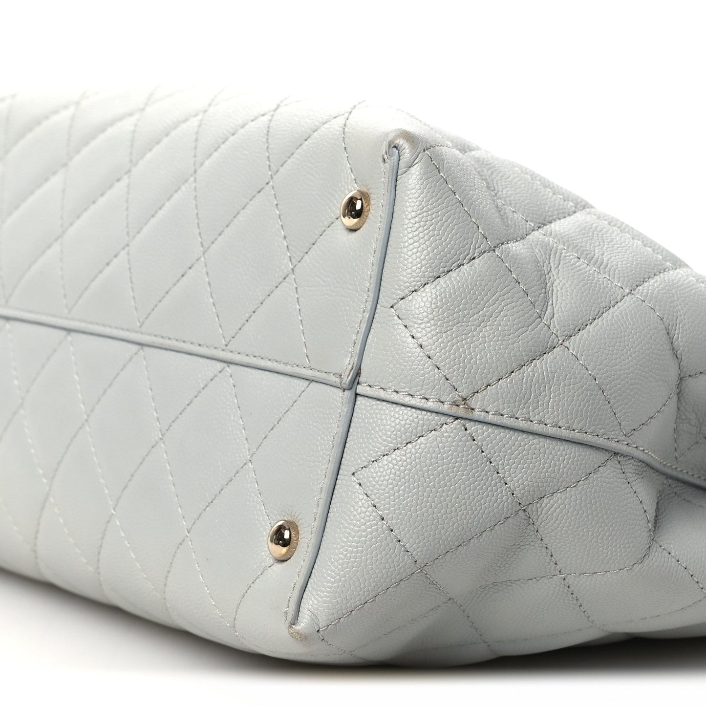 Caviar Quilted Shopping Tote Light Green